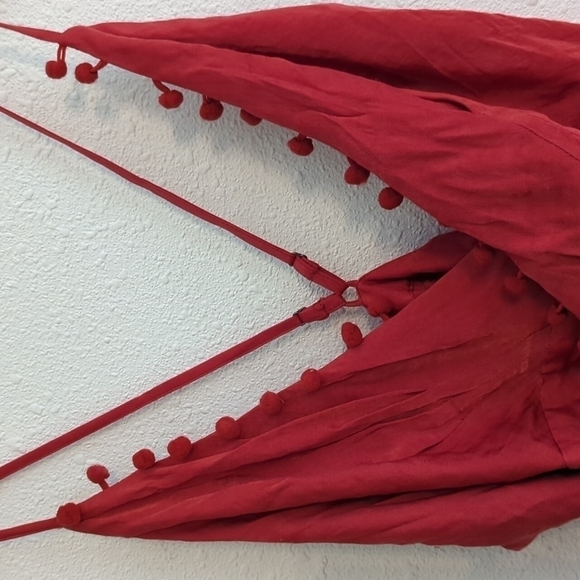 The Jetset Diaries Leone Mini Wrap Dress Red  Medium JCD Slip Dress Vday - Picture 9 of 16